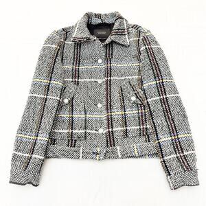 Scotch & Soda Souvenir des Alpes Tweed Plaid Woven Button Jacket Size Small